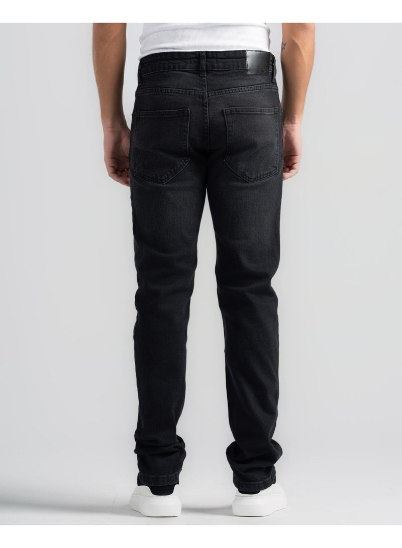 دوت جينز رجالي قصة مستقيمة بخامة مرنة (ليكرا) - Image 3